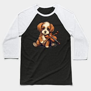 Dog playing violin Baseball T-Shirt